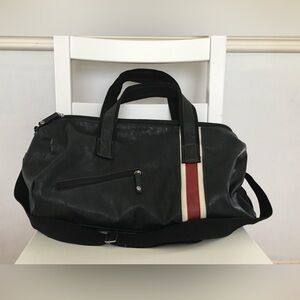 Faux leather duffel bag